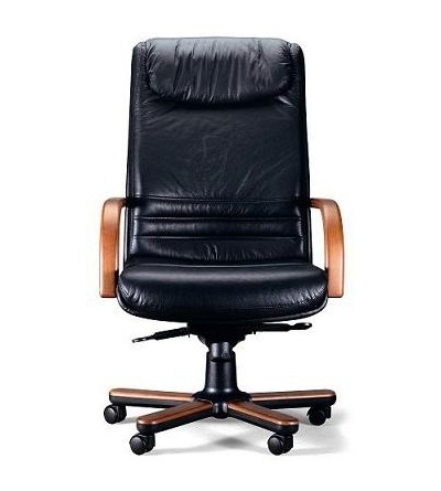 Sillón de piel brazos de madera