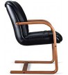 Sillón de piel brazos de madera