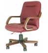 Sillón dirección piel brazos madera