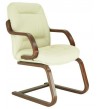 Sillón dirección piel brazos madera