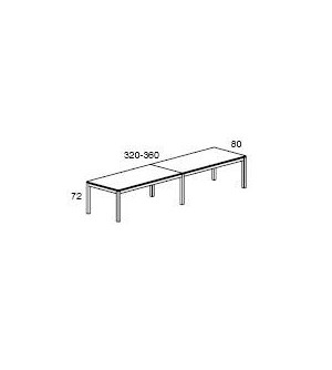 Mesa doble de oficina recta 360*80*72
