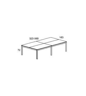 Mesa doble de oficina recta 163*320*72