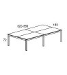 Mesa doble de oficina recta 163*360*72