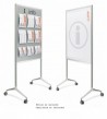 Panel expositor porta-folletos con soporte y ruedas