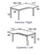 Mesa de oficina con forma de L de 180*110*72
