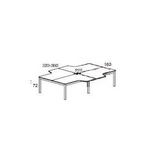 Mesa doble con forma de L de 320*163*223