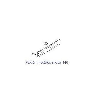 faldón metalico para mesa Exe de 140