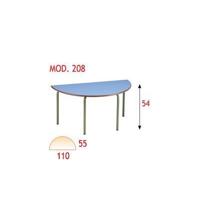 Mesa semicírculo infantil