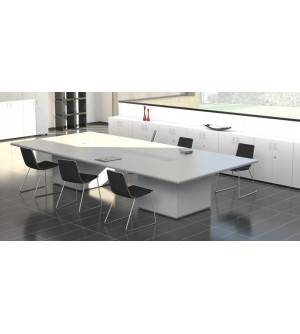 Mesa de reuniones moderna en blanca y gris