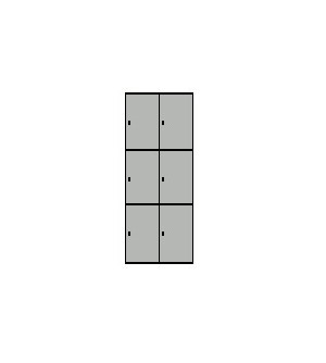 Taquilla casilleros con 6 puertas