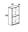 Mueble archivador de oficina sin puertas con estantes