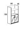 Mueble armario de oficina medio con puertas bajas de cristal