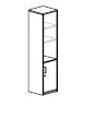 Mueble oficina columna con estantes y puerta baja