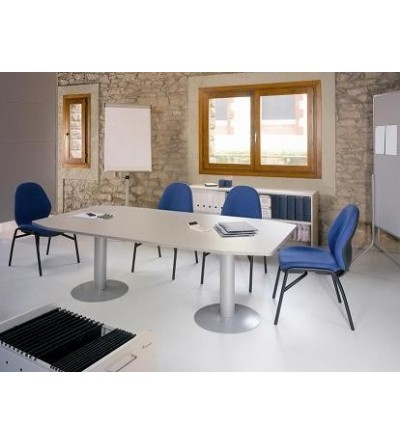Mesa de reunión de 100 x 220 pata metálica