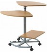 Mesa eje central con 3 estantes
